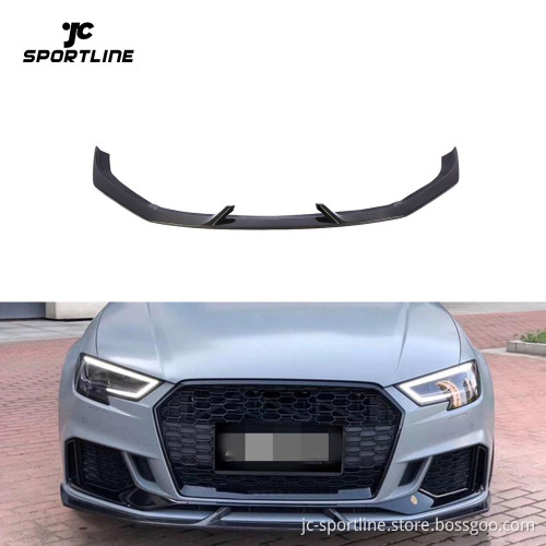 Carbon Fiber Front Lip Spoiler for Audi RS3 4-Door 2017-2018